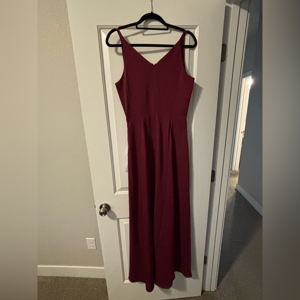 Dress the Population Dark Magenta V-Neck dress